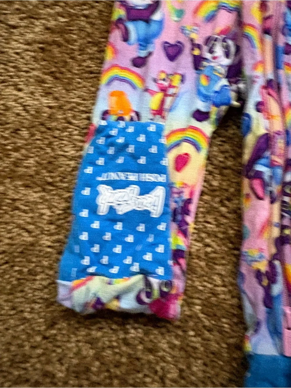 Posh Peanut x Lisa Frank Bamboo Footie Pajama Rainbow Bear 9-12 month